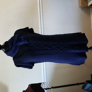Short Sleeve Sweater Dress with Scarf